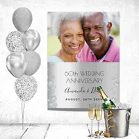 60th diamond wedding anniversary photo silver foam board