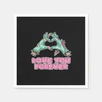 Zombie Classic - Skeleton Heart And Hands Napkins