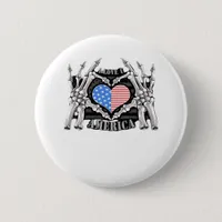 America Skeleton Hands Graphic Impression Button