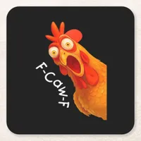Gothic Humor Funny F Caw F Crow Design Square Paper Coaster