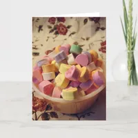 Custard Dish of Valentine Candy Holiday Card