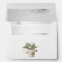 Neutral Watercolor Boho Christmas Holiday Envelope