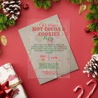 Christmas Hot Cocoa & Cookies Party with Pattern Acrylic Invitations