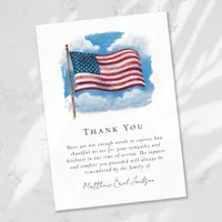 American Flag Sympathy Funeral  Thank You Card