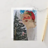 Retro Santa Collage Postcard