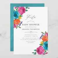 Watercolor Floral Fiesta Wedding Baby Shower Invitation
