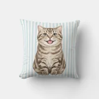 Watercolor Cat Pillow Cover
