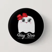 Cute Hey Boo Halloween Design Button
