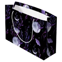 Moon and Purple Moth Large Gift Bag