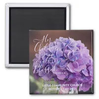 Elegant Hydrangea Christian Mothers Day Verse Magnet