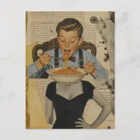 Respect Your Mother Spaghetti Boy Collage Postcard
