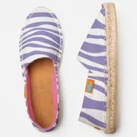 Violet and White Zebra Print Espadrilles