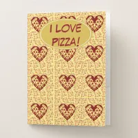 Pizza Love Cute Heart Shaped Pattern Pocket Folder