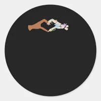 Skeleton Hands Heart Show Clean Graphic Mood Classic Round Sticker