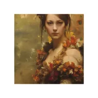 autumn renaissance princess  wood wall art
