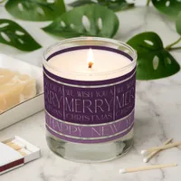 Purple Green Christmas Pattern#35b ID1009 Scented Candle