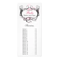 chic pink, black and white Services rack card