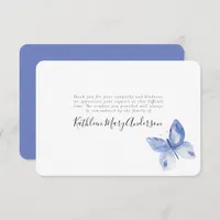 3.5x5 Butterfly Funeral Memorial Thank You Card