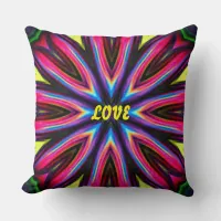 Funky Colorful Retro style  Throw Pillow