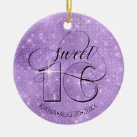 Glitter and Shine Sweet 16 Violet ID675 Ceramic Ornament