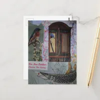Birds and Fish Collage Postcard
