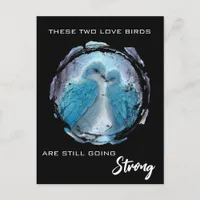 *~*  AP54 Art Anniversary Love Birds Winter Postcard