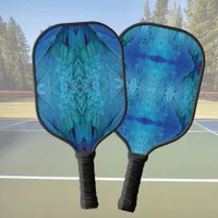 I'm blue - parrot feathers, animal print  pickleball paddle