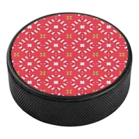 Christmas Holiday Charm Pattern 04 -  Hockey Puck