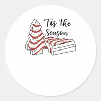 Tis The Season Funny Tree Christmas  Classic Round Sticker