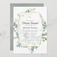 Eucalyptus Geometric Virtual Baby Shower Invitation