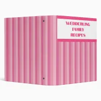 Pink Striped Family Recipe Binder