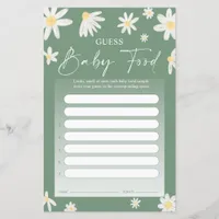 Guess Baby Food Game - Daisy Baby Shower Card