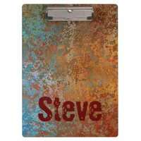 Rusty, Verdigris, Grunge Steampunk Personalized  Clipboard