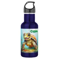 Cute Sea Turtle Personalized Stainless Steel Water Bottle