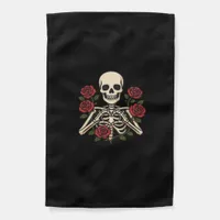 Skeleton Heart Hands With Red Roses – Romantic Got Garden Flag