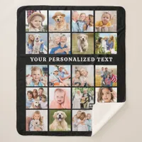 Simple Photo Collage Customized Cute 20 Picture Sherpa Blanket