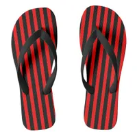 Black and Red Striped Flip Flops