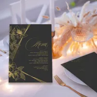 Gold Dust & Outlines Wedding Menu Blk/Gld ID835