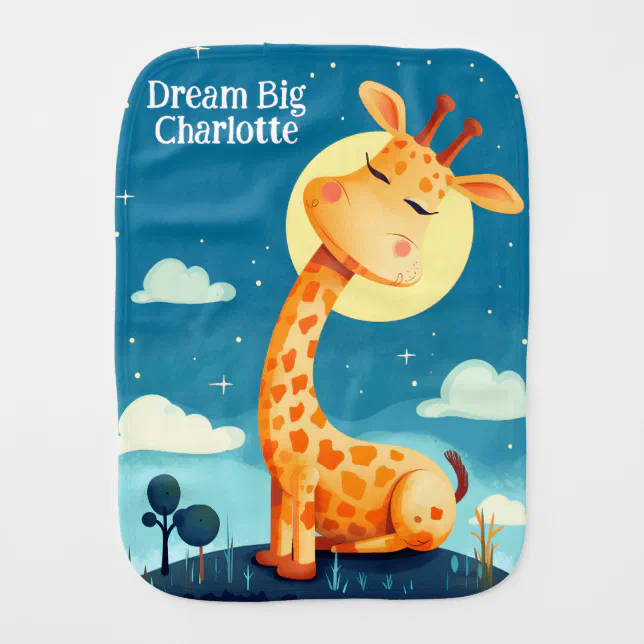 Giraffe Dreaming | Animal | Baby Burp Cloth