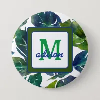 Green Leaves Philodendron Foliage Botanical Button