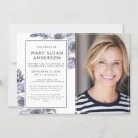 Elegant Lilac Roses Celebration of Life Photo Invitation