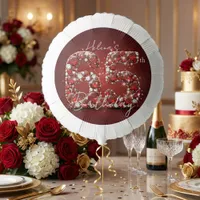 Sparkling Ruby Red Diamond Gemstone 65th Birthday Balloon
