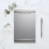 Elegant Silver Faux Embossed Border Professional Stationery