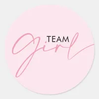 Team Girl Pink Gender Reveal Voting  Classic Round Sticker