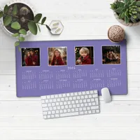 2025 Calendar Modern Lavender Purple Photo Collage Desk Mat