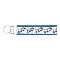 Blue Canterbury Bells Grosgrain Keychain Holder