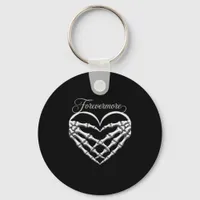 Forevermore Skeleton Hands Heart Gothic Romance Keychain