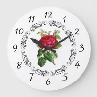Beautiful burgundy Rose Sage Green Round Clock
