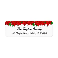 Christmas Poinsettias Personalized Label