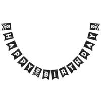 Skull and Bones Halloween Birthday Banner